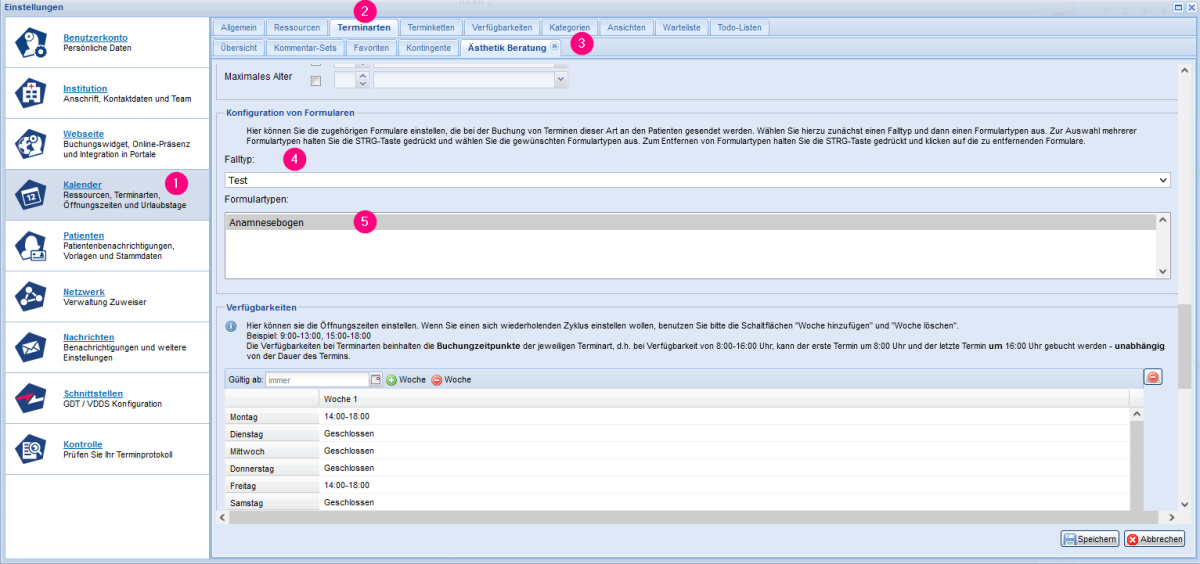Terminart mit Form verknüpfen