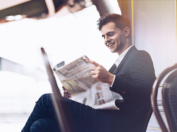 Businessman is reading newspaper 2021 09 02 14 44 59 utc