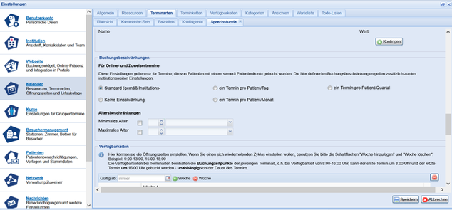 Buchungsbeschränkungen