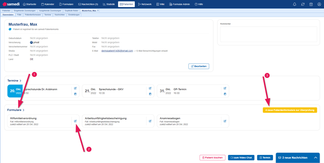 Patient dashboard forms2