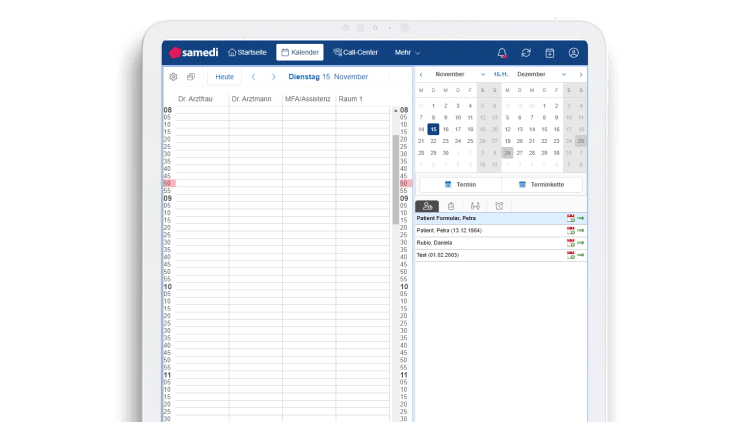 Samedi Kalender Ressourcenplanung produktivideo