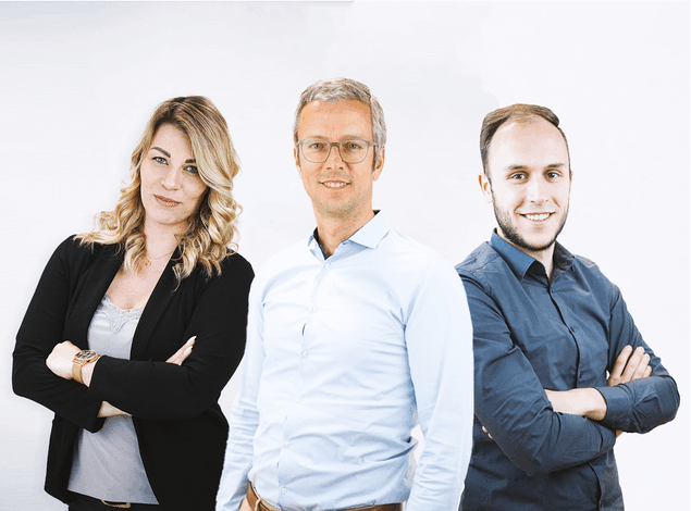 Kontaktbild von Lindsay Lejsek, Christian Faillard und Tim Heinowski