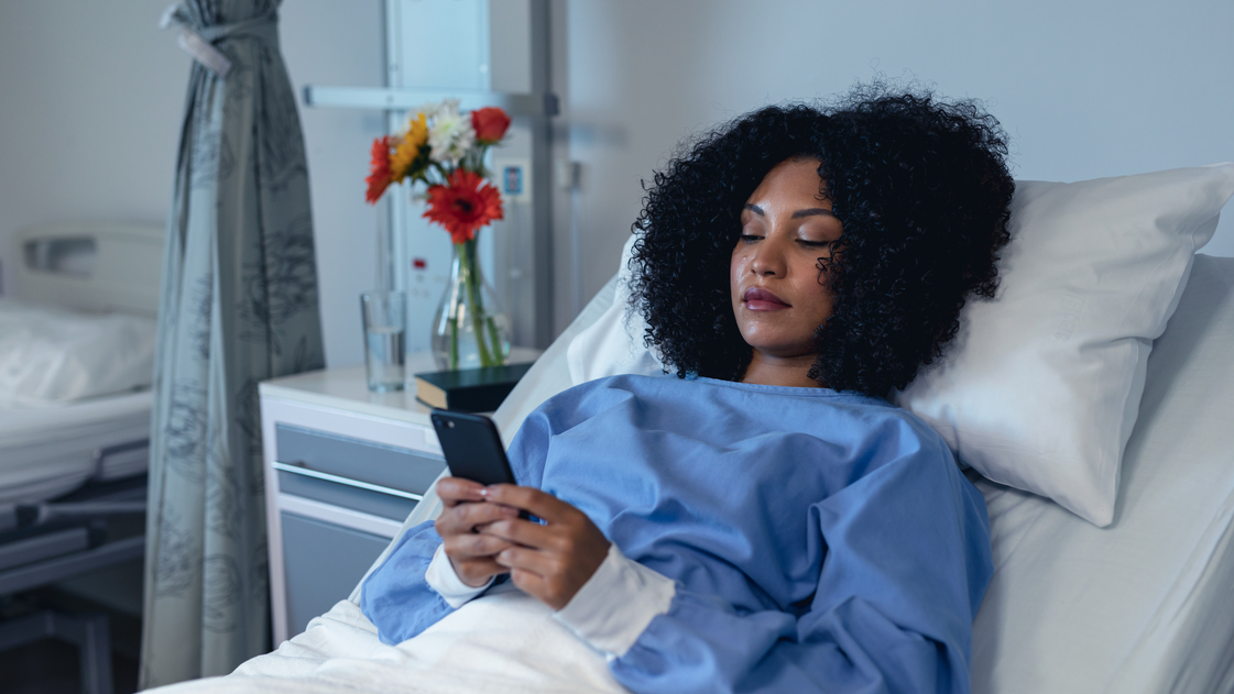 African american female patient lying in hospital 2021 09 02 08 06 06 utc