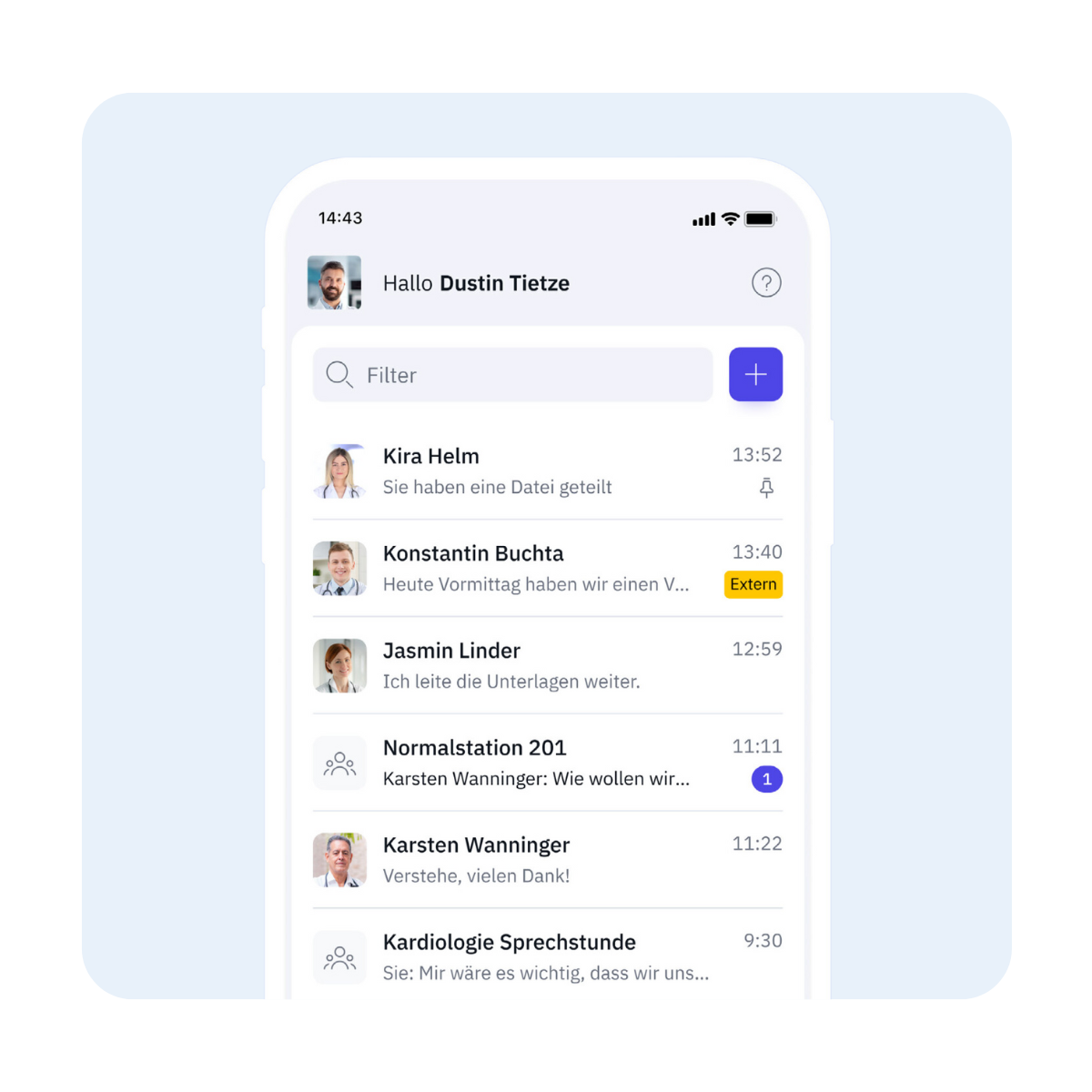 Famedly smartphone produkt
