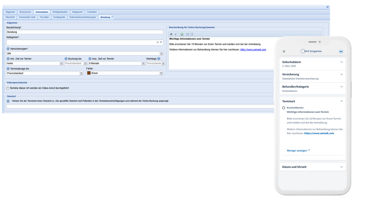 Samedi Terminspezifische Informationen Übersicht