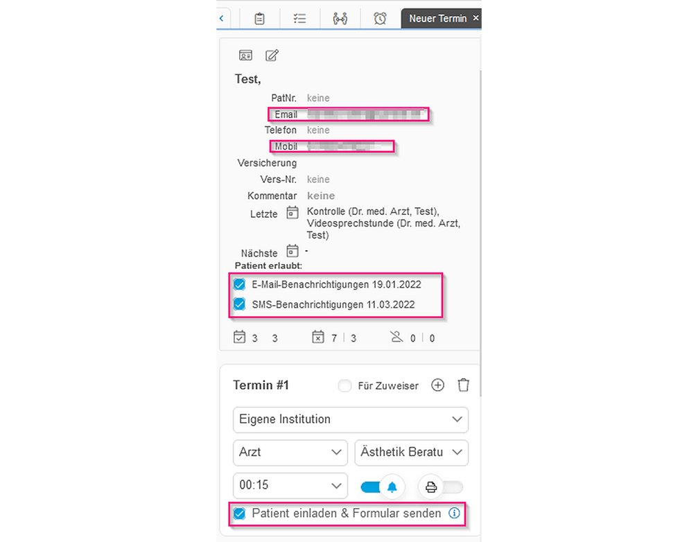 Pflichtfelder für funktion2