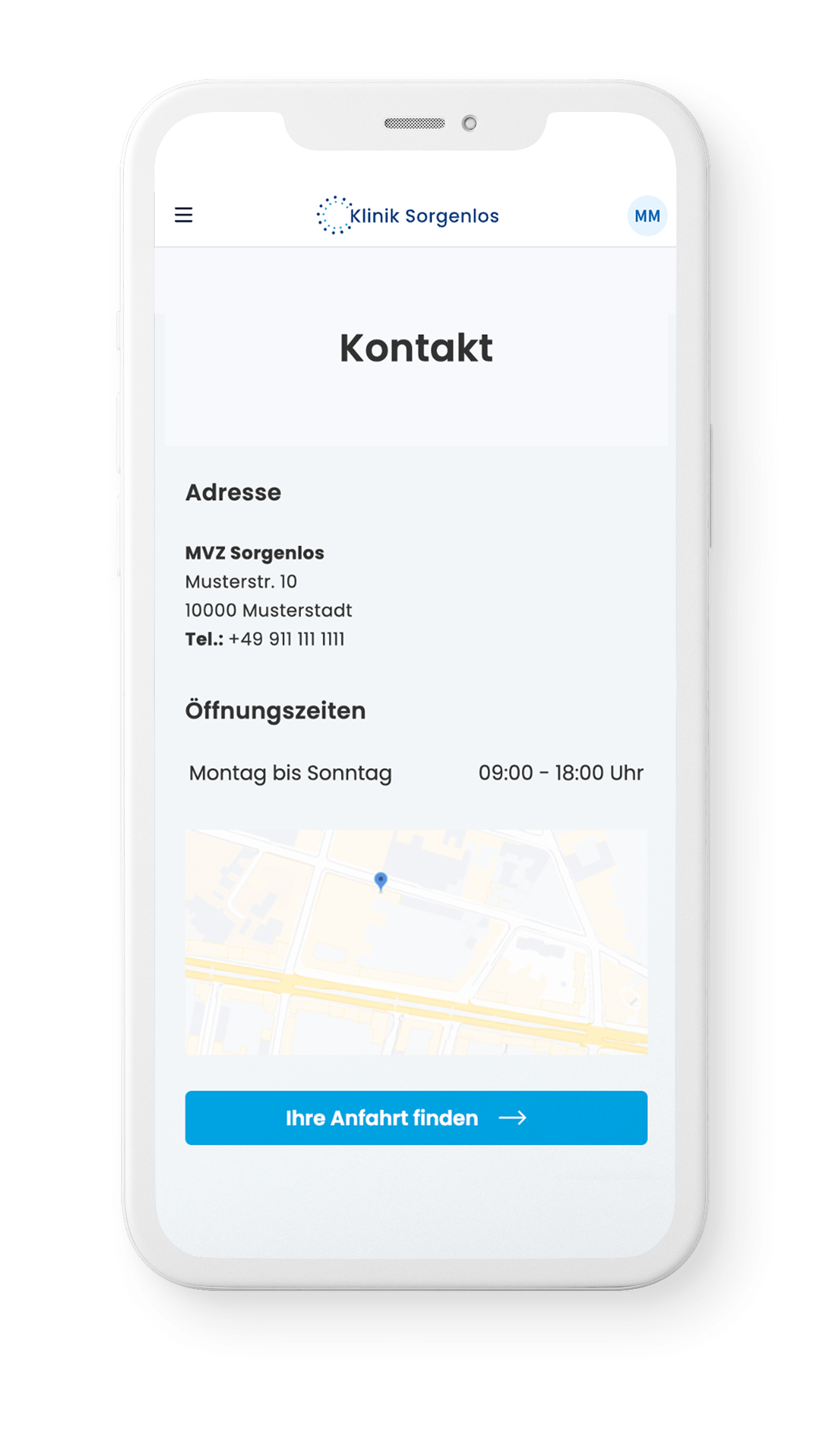 Patientenportal samedi Websiteintegration