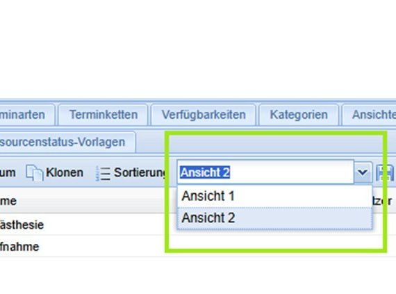 Ansichten speichern