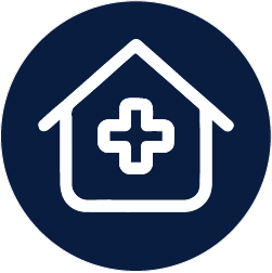 Icons Startseite blauer Kreis