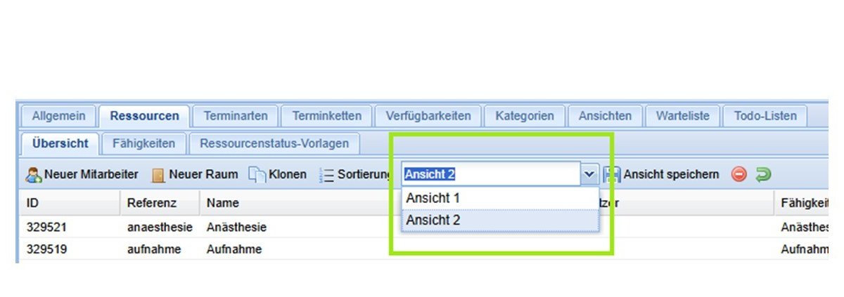 Ansichten speichern